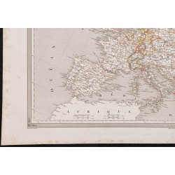 Gravure de 1840 - Carte géographique de l'Europe - 4