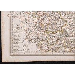 Gravure de 1840 - Carte géographique de l'Europe centrale - 4
