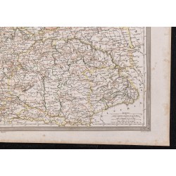 Gravure de 1840 - Carte géographique de l'Europe centrale - 5