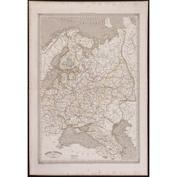 Gravure de 1840 - Carte géographique de la Russie d'Europe - 1