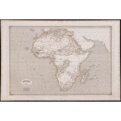 Gravure de 1840 - Carte géographique de l'Afrique - 1