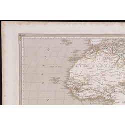 Gravure de 1840 - Carte géographique de l'Afrique - 2