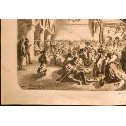 Gravure de 1860 - Algérie - Danse Mauresques - 4