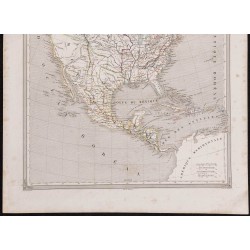 Gravure de 1840 - Carte géographique de l'Amérique du nord - 3