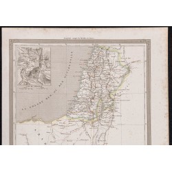 Gravure de 1840 - Carte géographique de la Palestine - 2