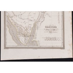 Gravure de 1840 - Carte géographique de la Palestine - 3