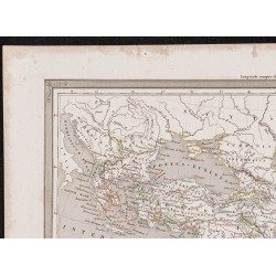 Gravure de 1840 - Carte de l'Empire d'Alexandre le Grand - 2