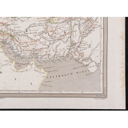 Gravure de 1840 - Carte de l'Empire d'Alexandre le Grand - 5