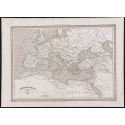 Gravure de 1840 - Carte de l'Empire romain - 1