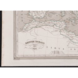 Gravure de 1840 - Carte de l'Empire romain - 4