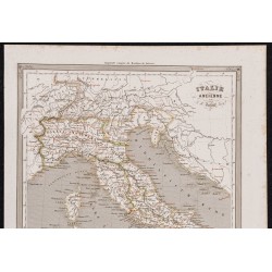 Gravure de 1840 - Carte de l'Italie ancienne - 2