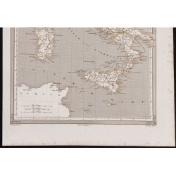 Gravure de 1840 - Carte de l'Italie ancienne - 3