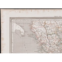 Gravure de 1840 - Carte de la Grèce ancienne - 2