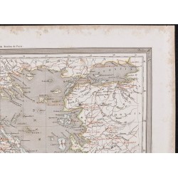 Gravure de 1840 - Carte de la Grèce ancienne - 3