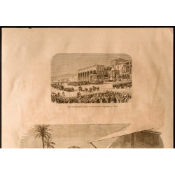 Gravure de 1860 - Algérie - Boulevard de l'Impératrice - 2