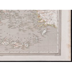 Gravure de 1840 - Carte de la Grèce ancienne - 5