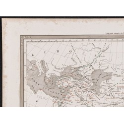 Gravure de 1840 - Carte géographique de l'Asie ancienne - 2