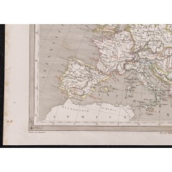 Gravure de 1840 - Carte géographique de l'Europe ancienne - 4