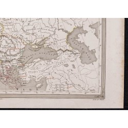 Gravure de 1840 - Carte géographique de l'Europe ancienne - 5