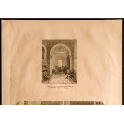 Gravure de 1860 - Algérie - Chambre à coucher & Évêque d'Alger - 2