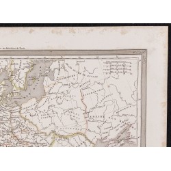 Gravure de 1840 - Carte géographique de l'Empire de Charlemagne - 3