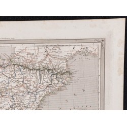 Gravure de 1840 - Carte de l'Espagne et Portugal - 3