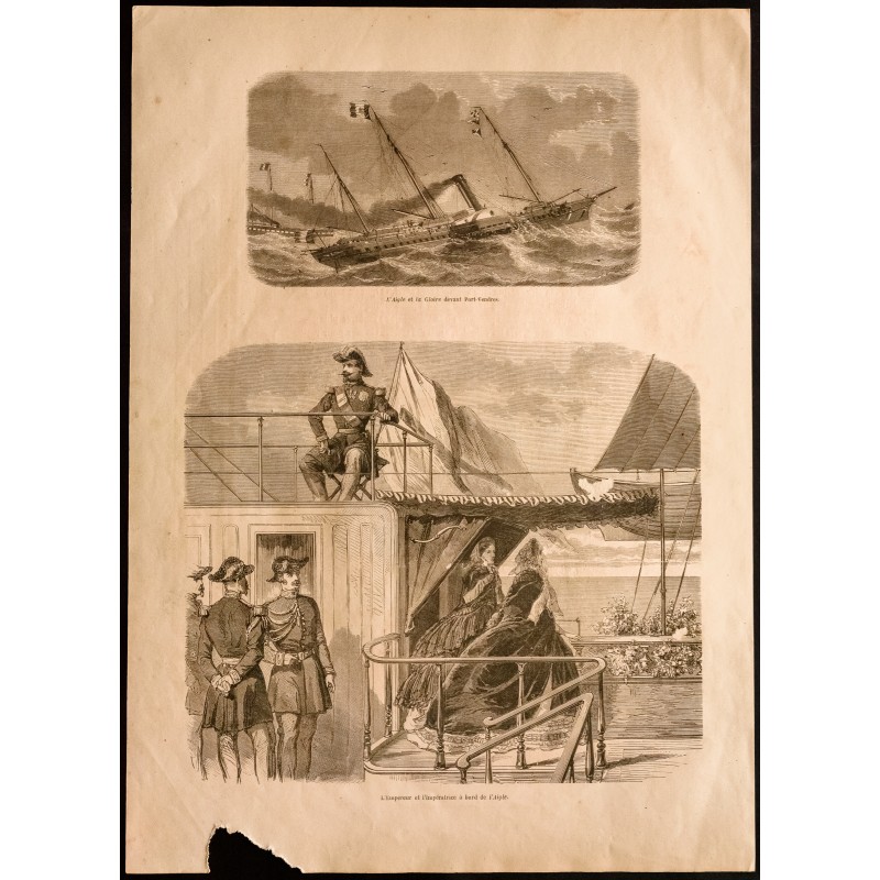 Gravure de 1860 - Marine - L'Aigle et la gloire - 1