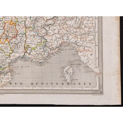 Gravure de 1840 - Carte des provinces françaises - 5