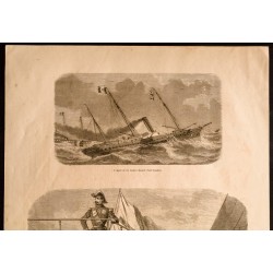 Gravure de 1860 - Marine - L'Aigle et la gloire - 2