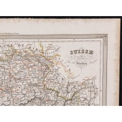 Gravure de 1840 - Carte géographique de la Suisse - 3
