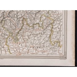 Gravure de 1840 - Carte géographique de la Suisse - 5