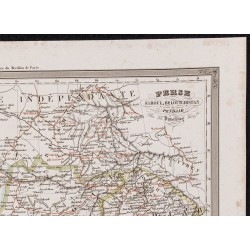 Gravure de 1840 - Carte géographique de la Perse - 3