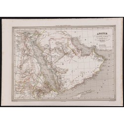 Gravure de 1840 - Carte de l'Arabie et de l'Egypte - 1