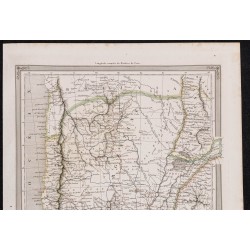 Gravure de 1840 - Carte de l'Argentine et du Chili - 2