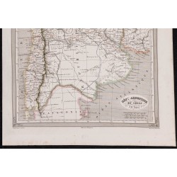 Gravure de 1840 - Carte de l'Argentine et du Chili - 3