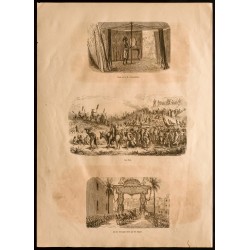 Gravure de 1860 - Afrique - Une dilla - Arc de triomphe - 1