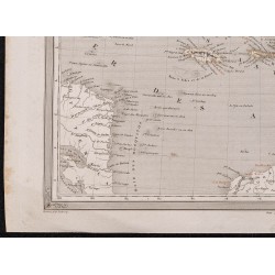 Gravure de 1840 - Carte géographique des Antilles - 4