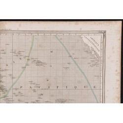 Gravure de 1840 - Carte géographique de l'Océanie - 3