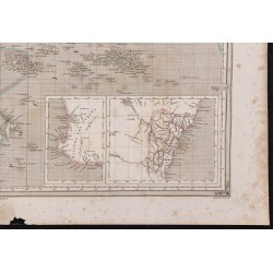 Gravure de 1840 - Carte géographique de l'Océanie - 5