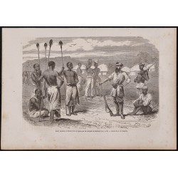Gravure de 1867 - Sir Samuel Baker en Ouganda - 1