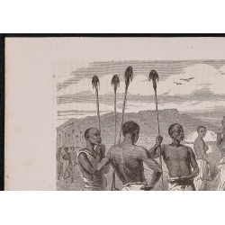 Gravure de 1867 - Sir Samuel Baker en Ouganda - 2