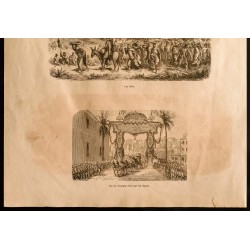 Gravure de 1860 - Afrique - Une dilla - Arc de triomphe - 3