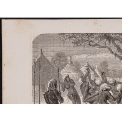 Gravure de 1867 - Danse indigène en Ouganda - 2