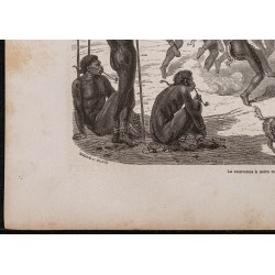 Gravure de 1867 - Danse indigène en Ouganda - 4