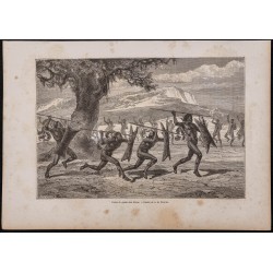 Gravure de 1867 - Danse de guerre des Obbos - 1