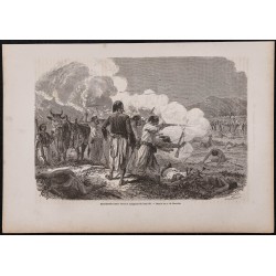 Gravure de 1867 - Turcs tuant des indigènes africains - 1