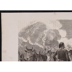 Gravure de 1867 - Turcs tuant des indigènes africains - 2