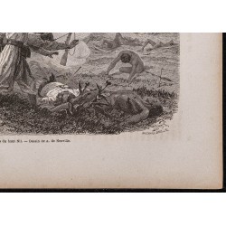 Gravure de 1867 - Turcs tuant des indigènes africains - 5
