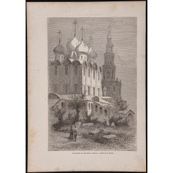 Gravure de 1867 - Couvent de Novodievitchi à Moscou - 1