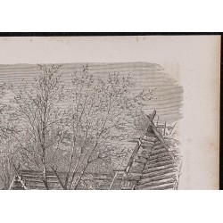 Gravure de 1867 - Village russe sur le bord de la Volga - 3